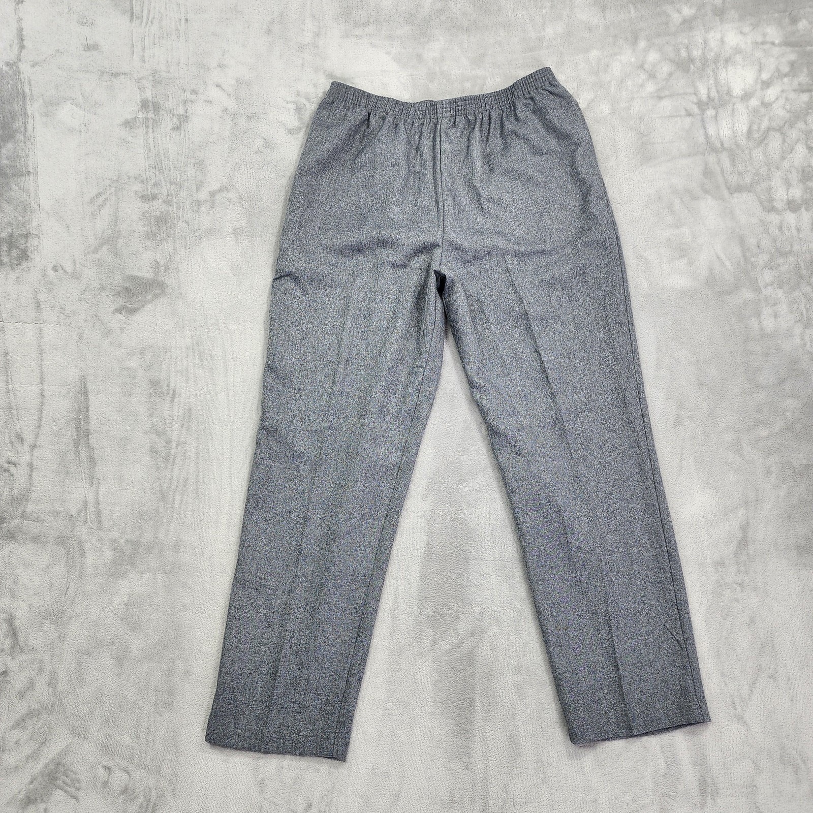 Vintage White Stag Pants Womens 12p Petite Gray Twill Pull On Tapered Dress